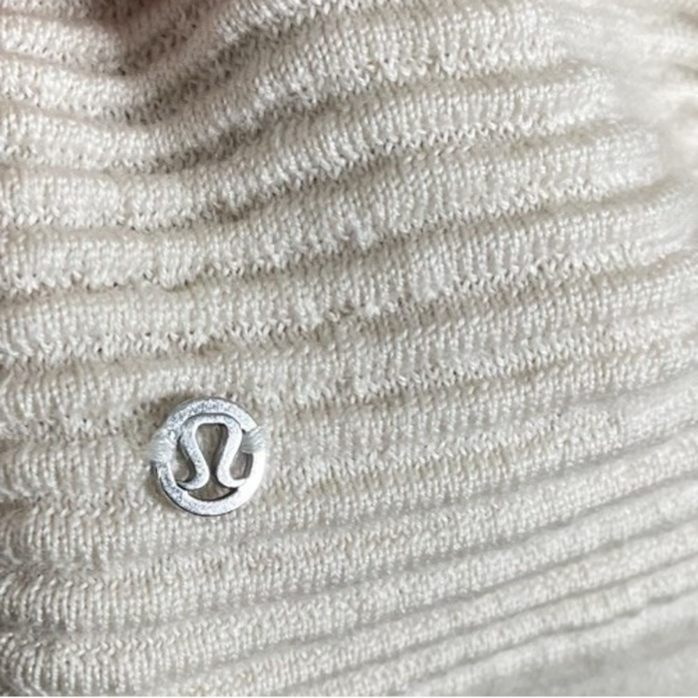 Lululemon Sit In Lotus Wrap Split Back Cardigan Sweater Merino Wool Cream Small - Picture 6 of 6